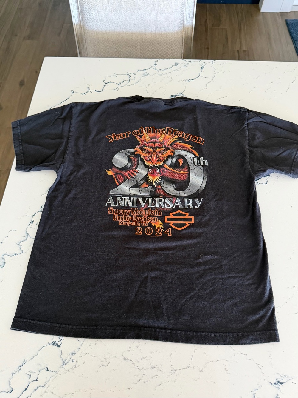 Harley Davidson Smoky Mountain 20th Anniversary Year of the dragon t shirt black